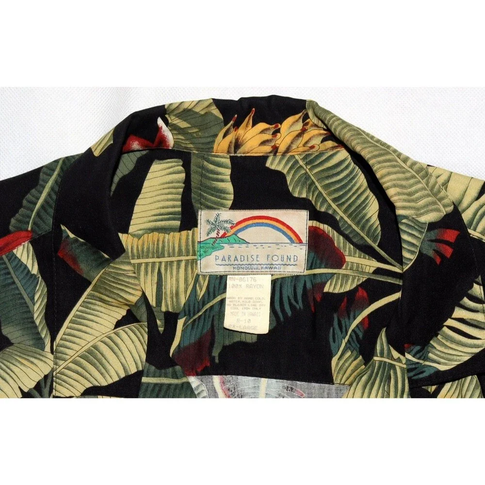 Paradise Found Men's Hawaiian Banana Plant Trees Aloha Honolulu‎ Shirt Size 2XL